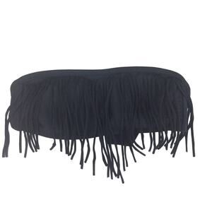 Black Bikini Top Fringe Strapless XS Xhilaration
